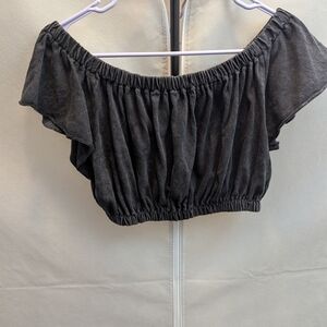 EUC Urban Outfitters Black Off-Shoulder Crop Top